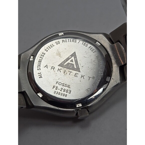 Fossil Arkitekt FS2903 Mens Stainless Steel Quartz Watch Gray Dial New Battery - Picture 12 of 12